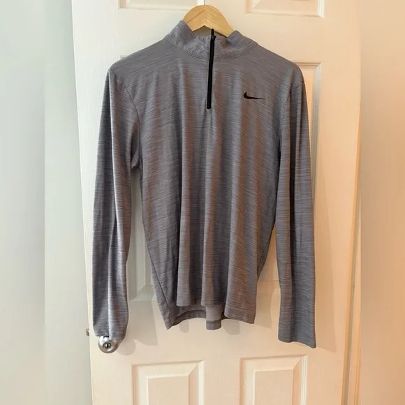 Nike men’s dri fit superset 1/4 zip grey long sleeve size medium shirt - Picture 1 of 9